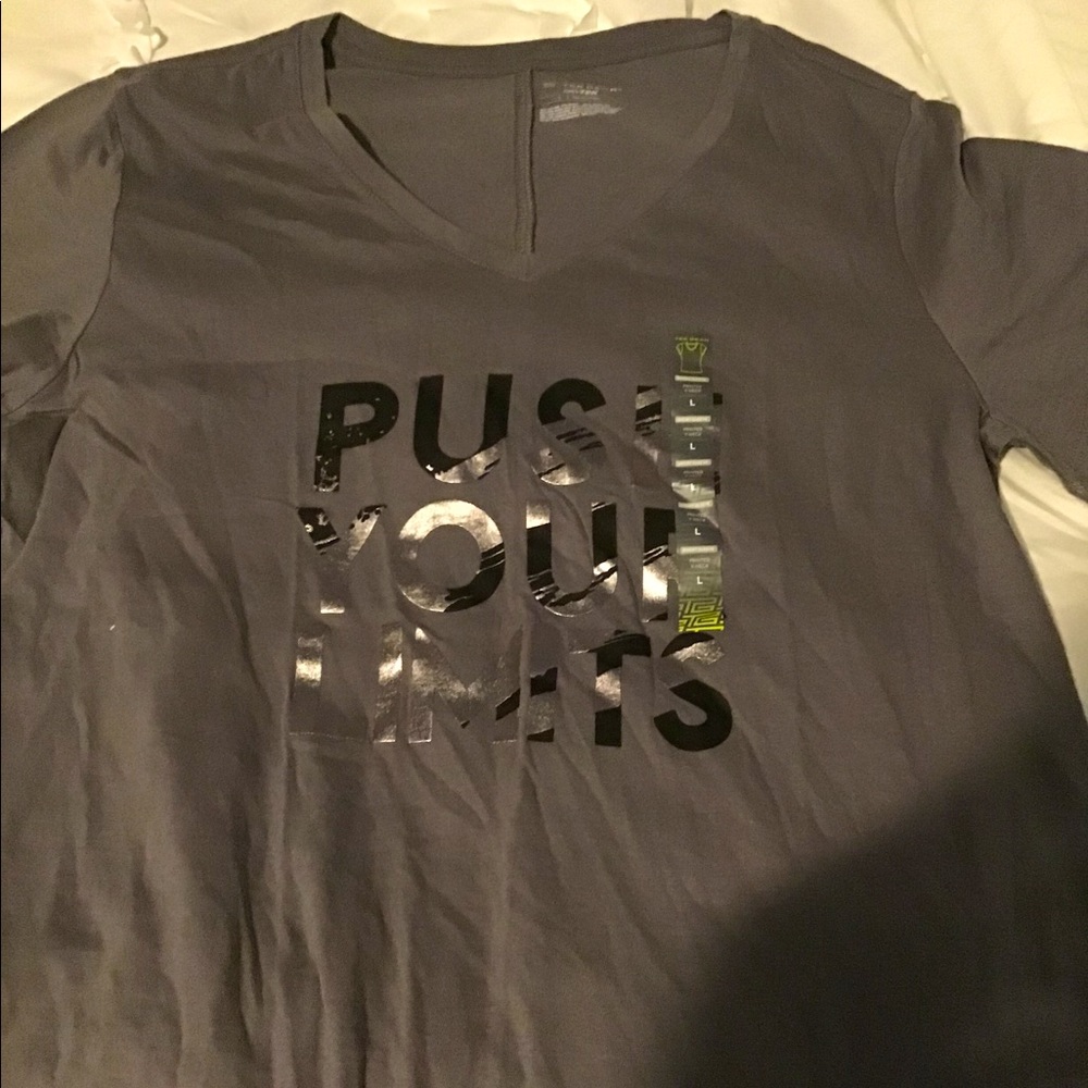 “Push Your Limits” Gray Tek Gear V-Neck Tee